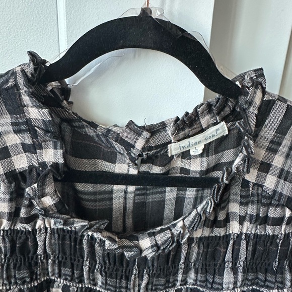 Indigo Soul Checkered Ruffle Top - Picture 4 of 5